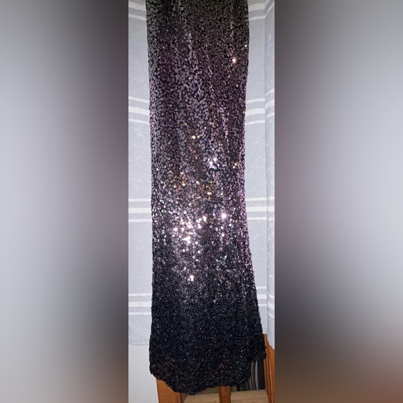 Faviana One Shoulder low back Sequin long Prom bridal formal Dress with … - Picture 5 of 8